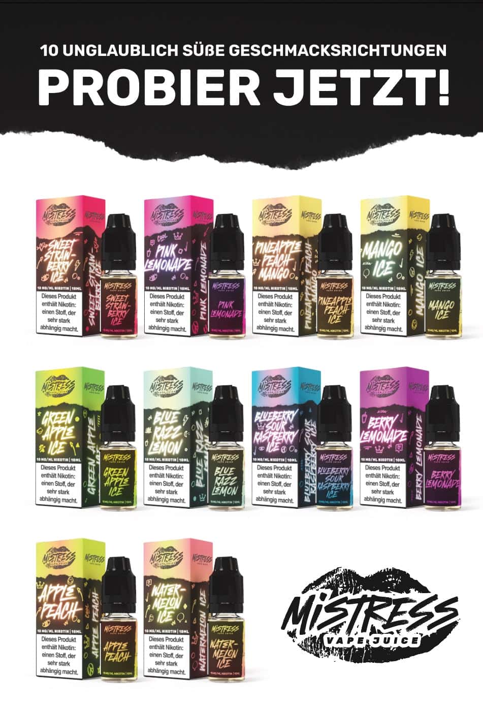 Mistress Vape Juice Nikotinsalz Liquid Bundle