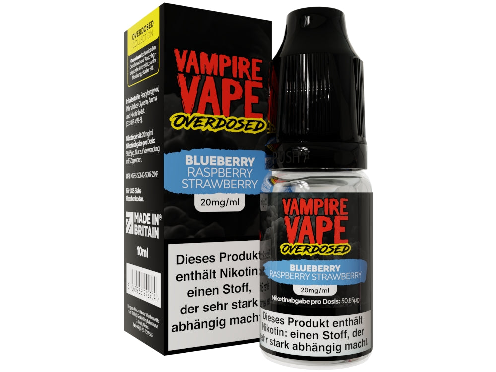 Vampire Vape Blueberry Raspberry Strawberry Overdosed Nikotinsalz Liquid
