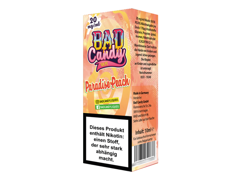 Bad Candy Paradise Peach Nikotinsalz Liquid
