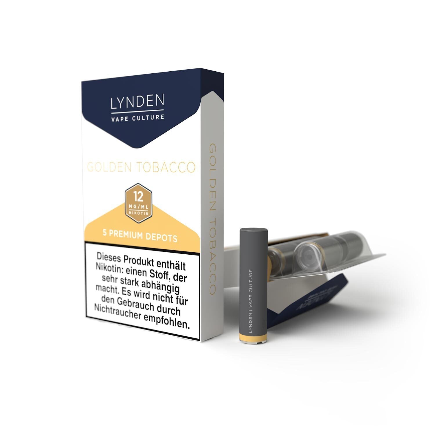 10er-Vorratspack LYNDEN Premium Depots Golden Tobacco mit 50 Depots