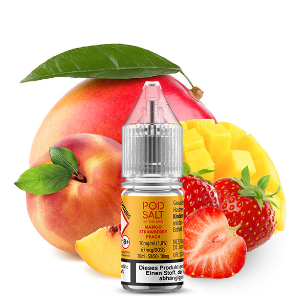 POD SALT XTRA Mango Strawberry Peach Nikotinsalz Liquid